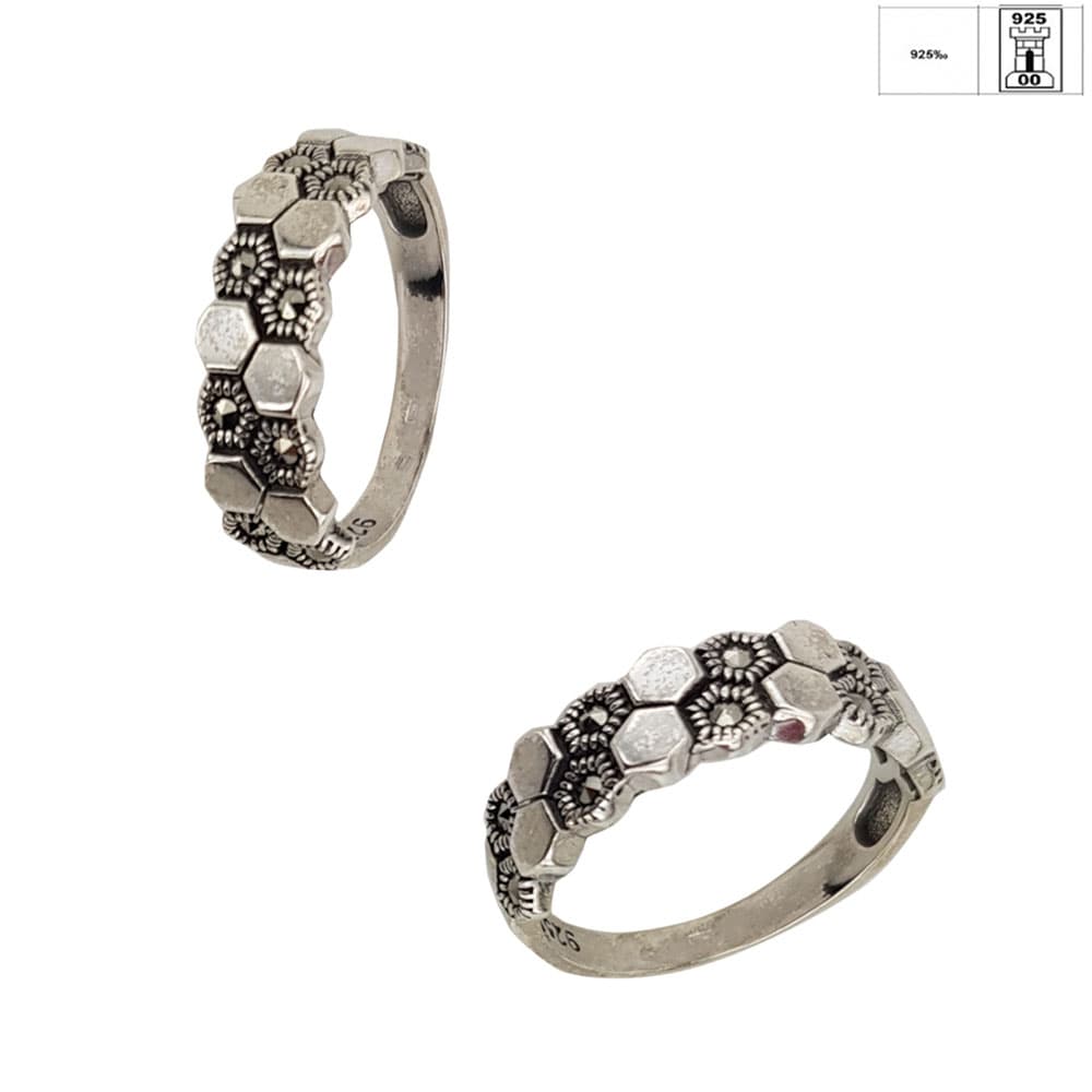 Inel argint model fagure marcasite Maura marimea 59