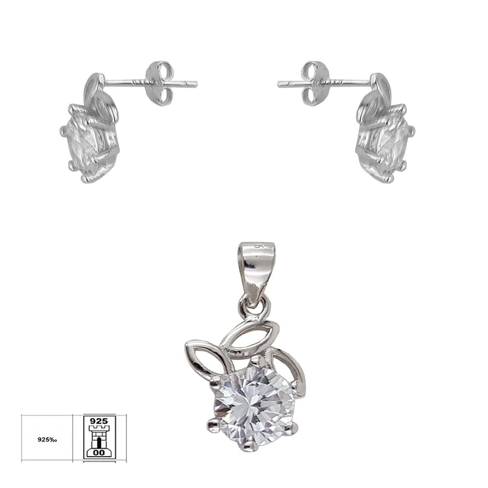 Set argint elegant floare Zaray