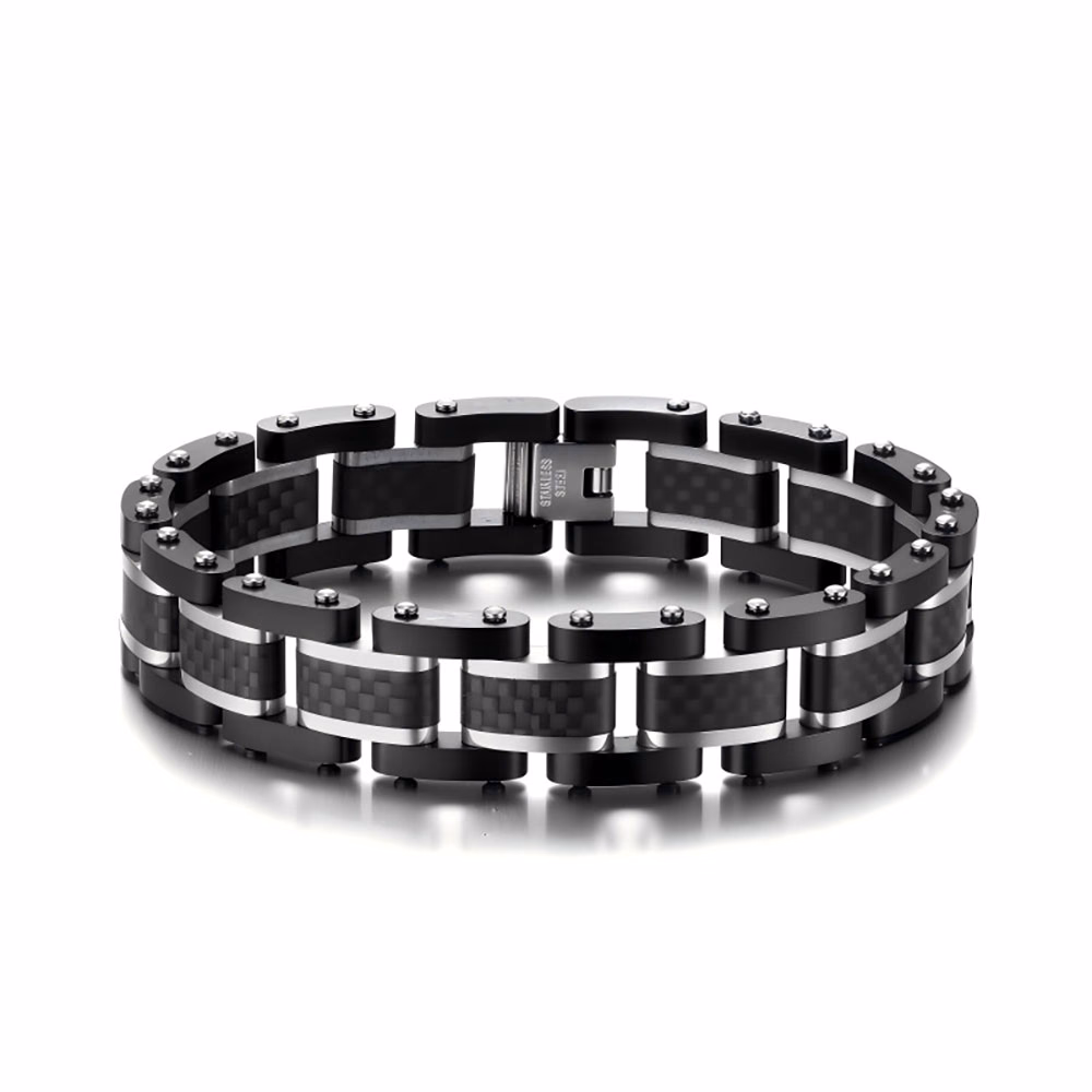 Bratara Neagra Cu Carbon Thia Jewelry S. Steel Barbati