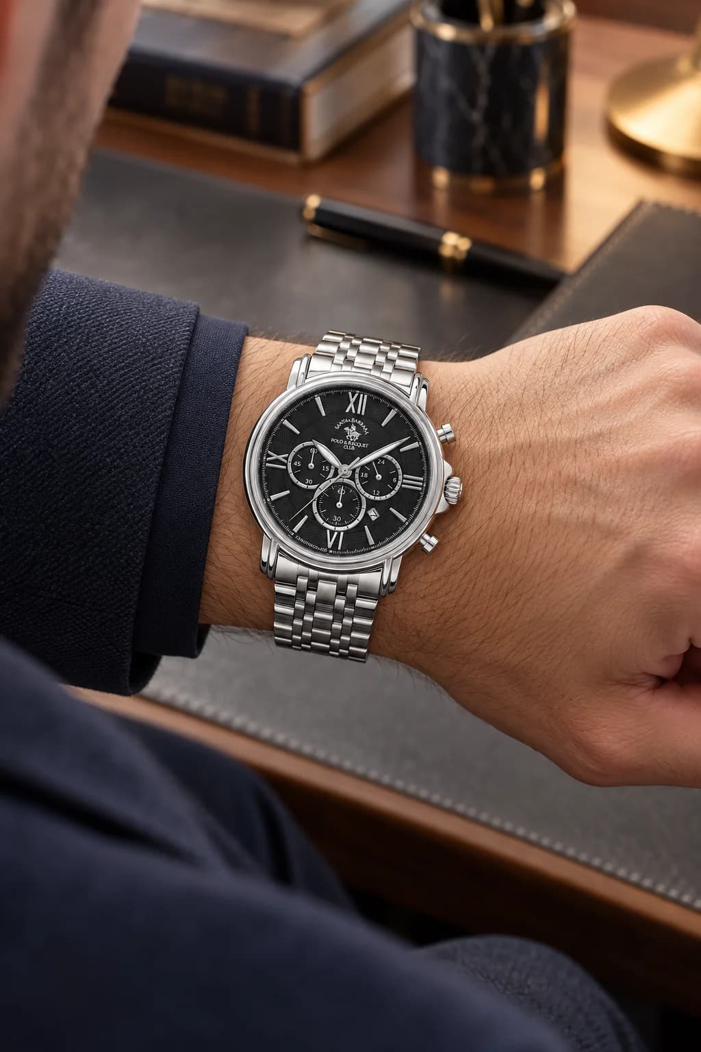 Santa Barbara Polo Legend - Ceas Barbatesc Quartz Argintiu SB.8.10013-2