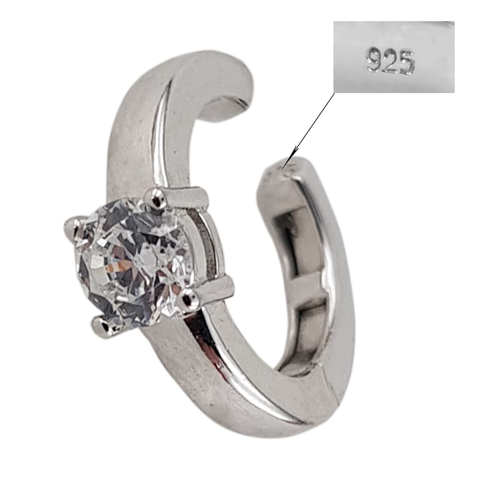 Cercei argint cuff cu zirconiu alb