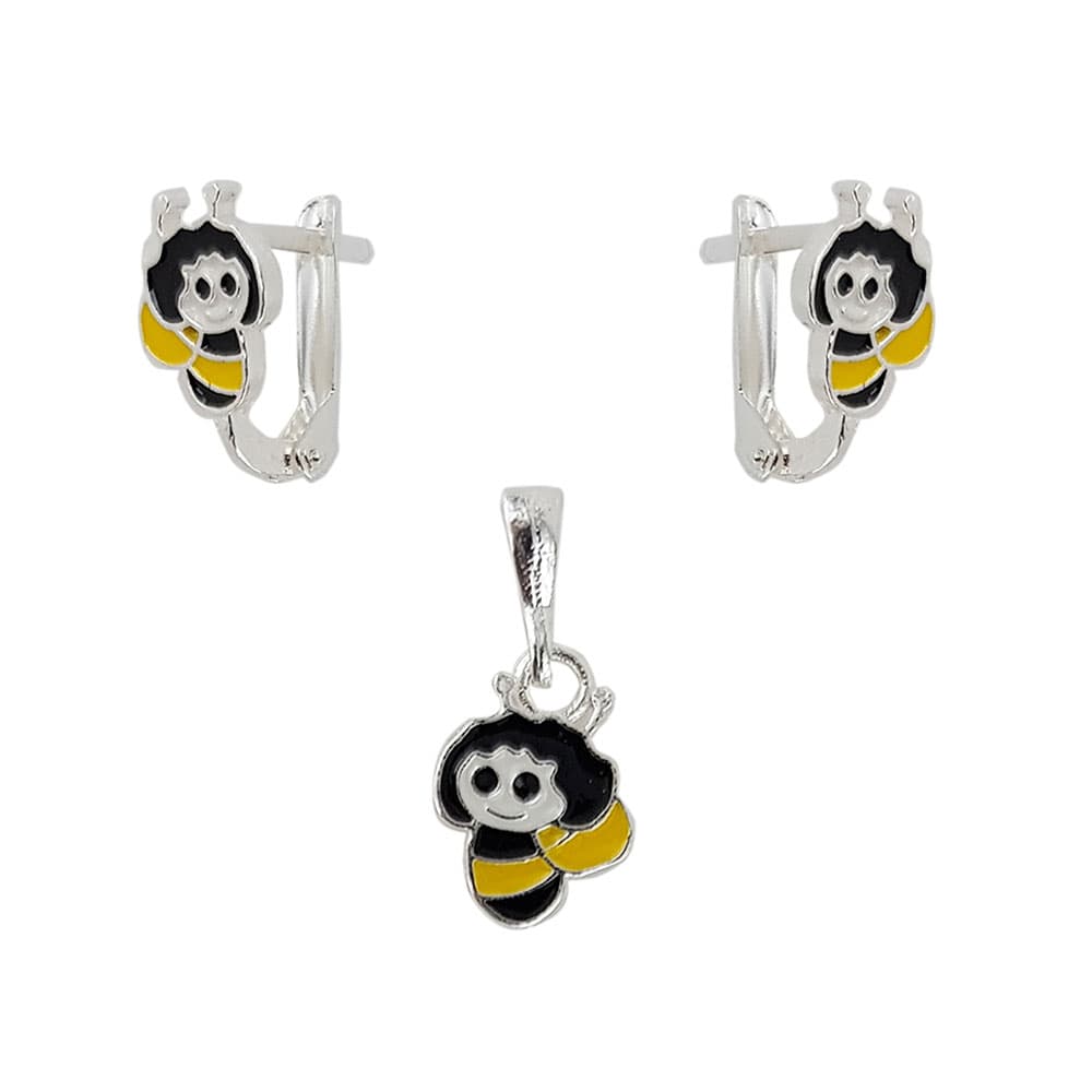 Set argint copii albinute Happy Bee