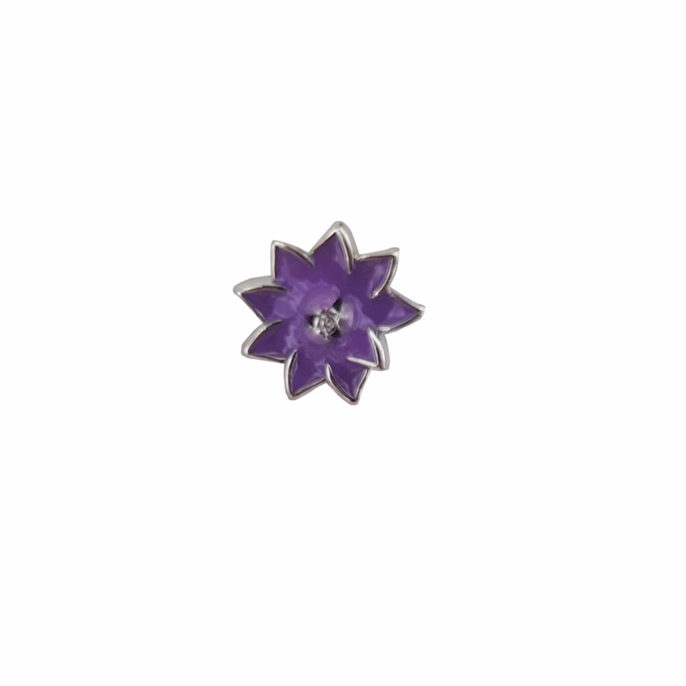 Talisman argint floare email mov