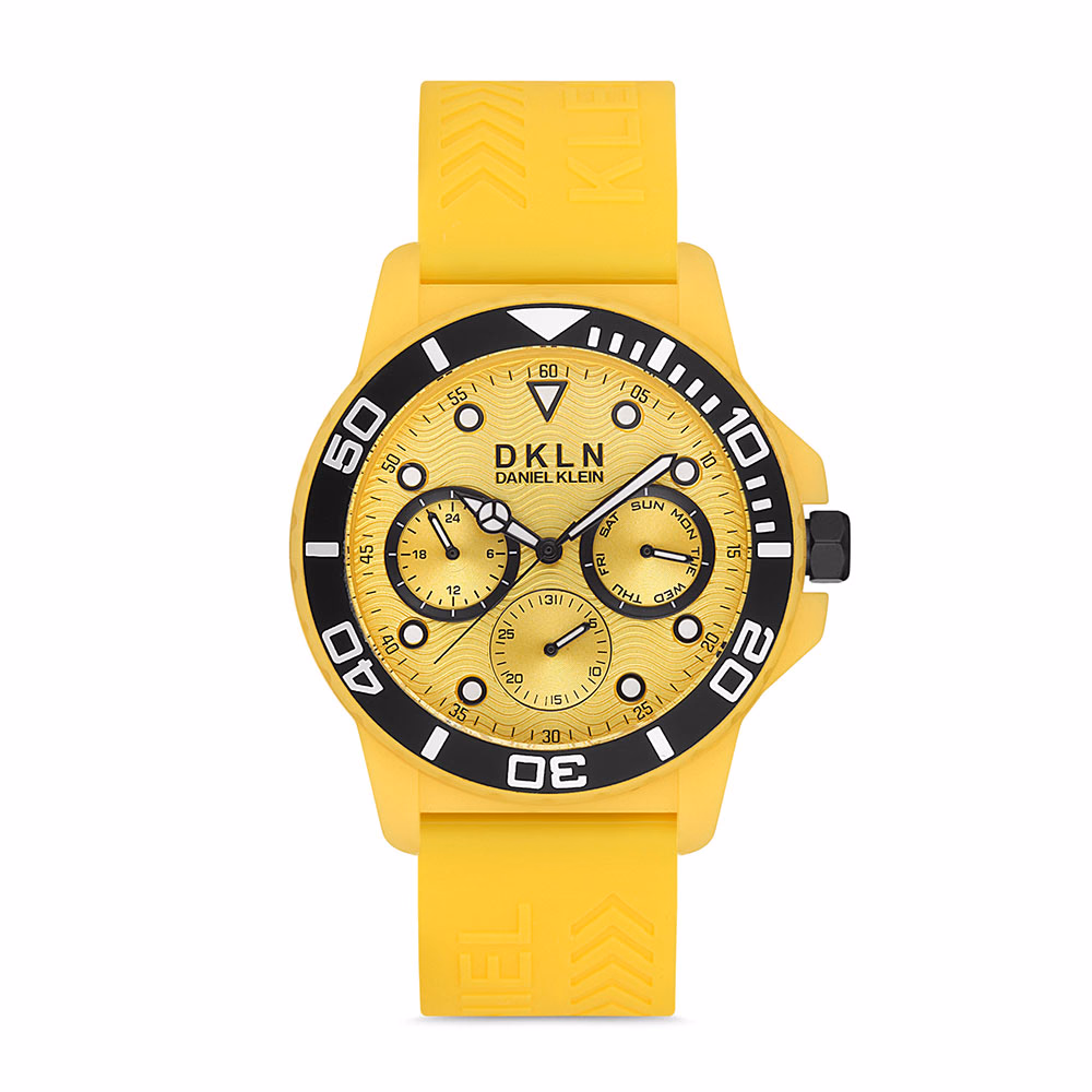Daniel Klein Dkln - Ceas Barbatesc Quartz Galben DK.1.12716.5