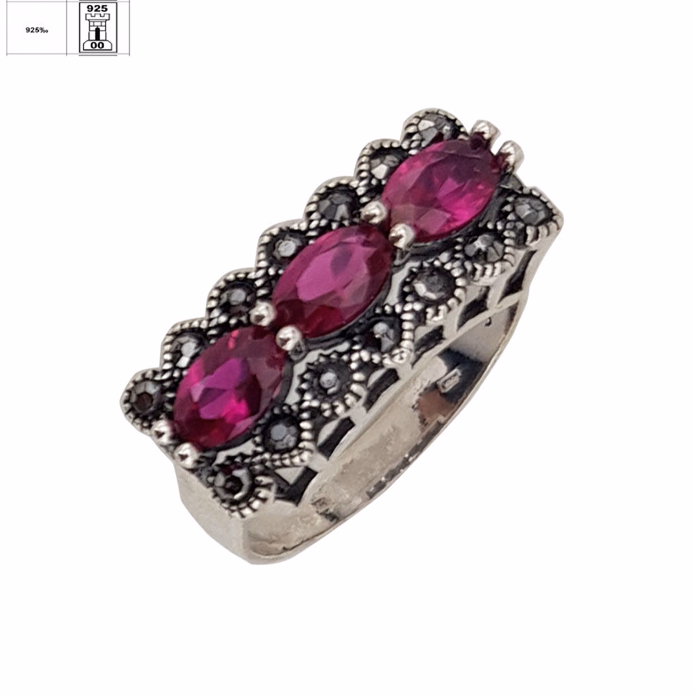 Inel argint elegant hematite Heya, marime 54